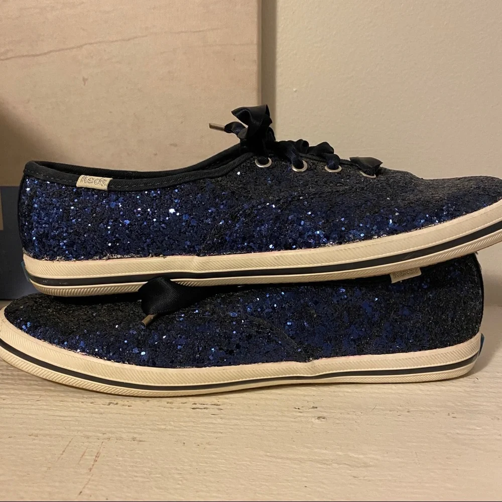 Kate Spade Keds Blue Glitter Sneaker - Picture 10 of 14